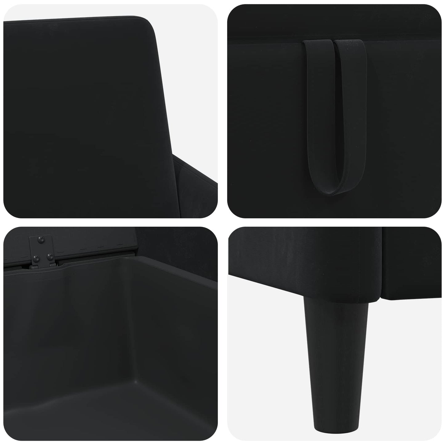 Set di Divani con Storage 2 pz Nero Poliestere | homemem39