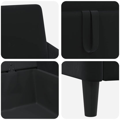 Set di Divani con Storage 2 pz Nero Poliestere | homemem39
