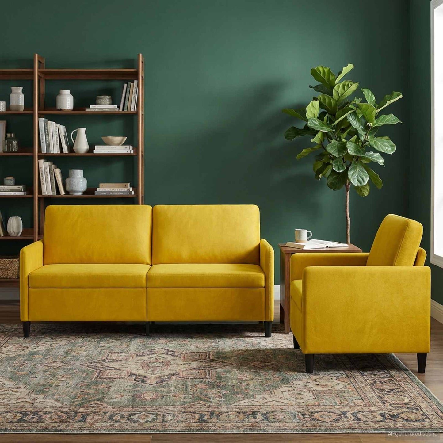 Set di Divani con Storage 2 pz Giallo Poliestere | homemem39