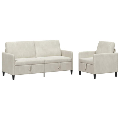 Set di Divani con Storage 2 pz Crema Poliestere | homemem39