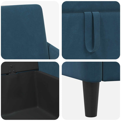 Set di Divani con Storage 2 pz Blu Poliestere