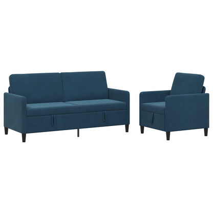 Set di Divani con Storage 2 pz Blu Poliestere | homemem39