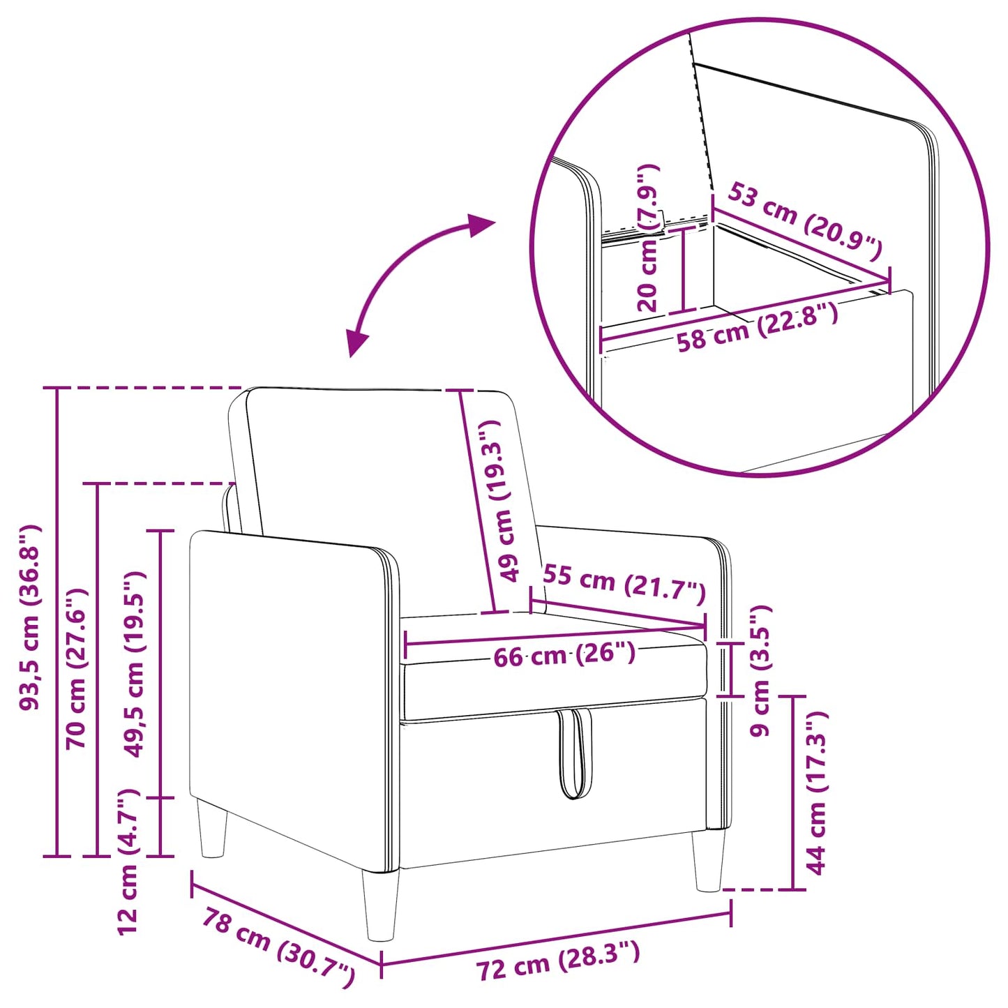 Set di Divani con Storage 2 pz Blu Poliestere | homemem39