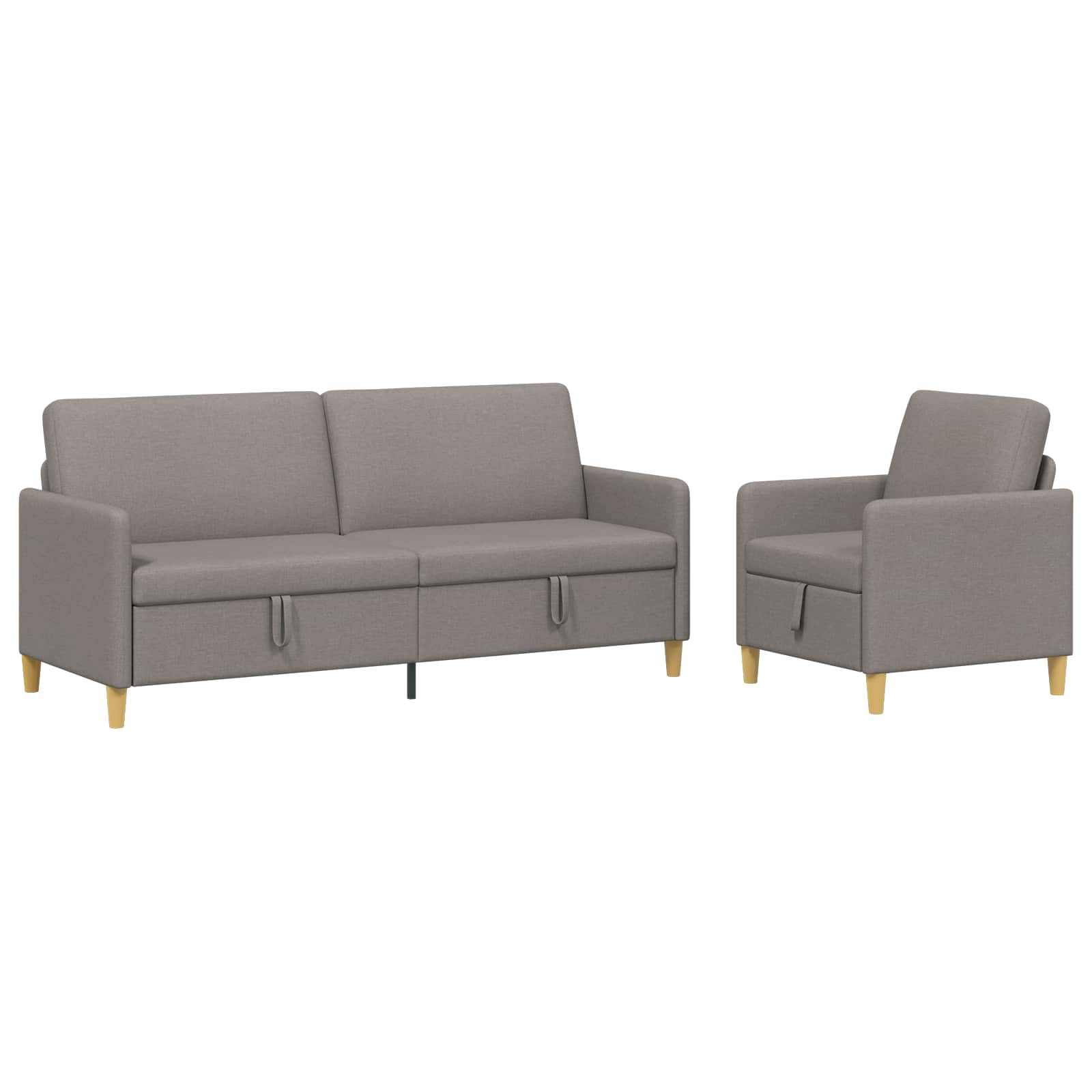 Set di Divani con Storage 2 pcs Tortora Poliestere | homemem39