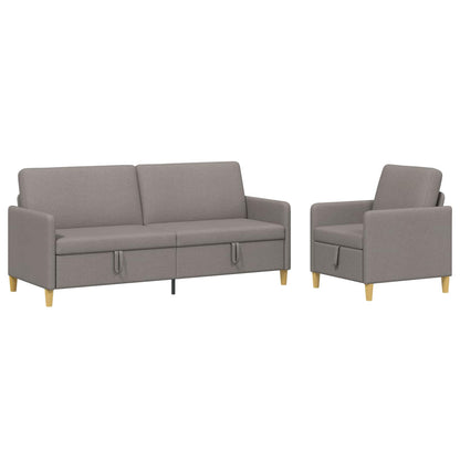 Set di Divani con Storage 2 pz Tortora Poliestere