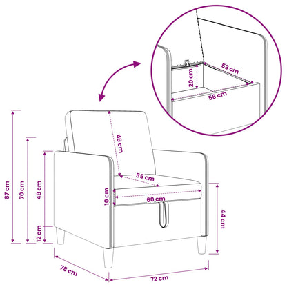 Set di Divani con Storage 2 pz Tortora Poliestere