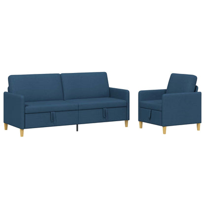 Set di Divani con Storage 2 pcs Blu Poliestere | homemem39
