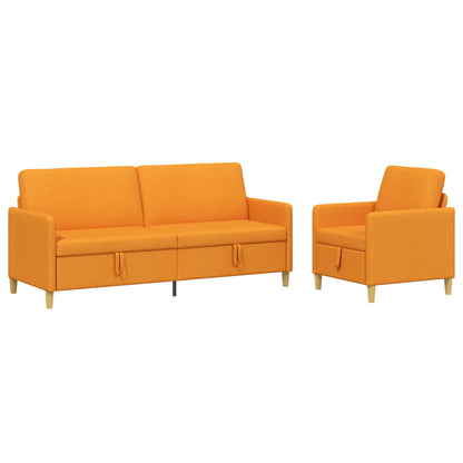 Set di Divani con Storage 2 pcs Giallo Scuro Poliestere