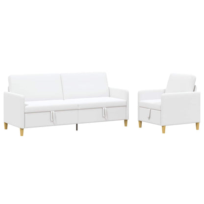 Set di Divani con Storage 2 pcs Bianco Poliestere | homemem39