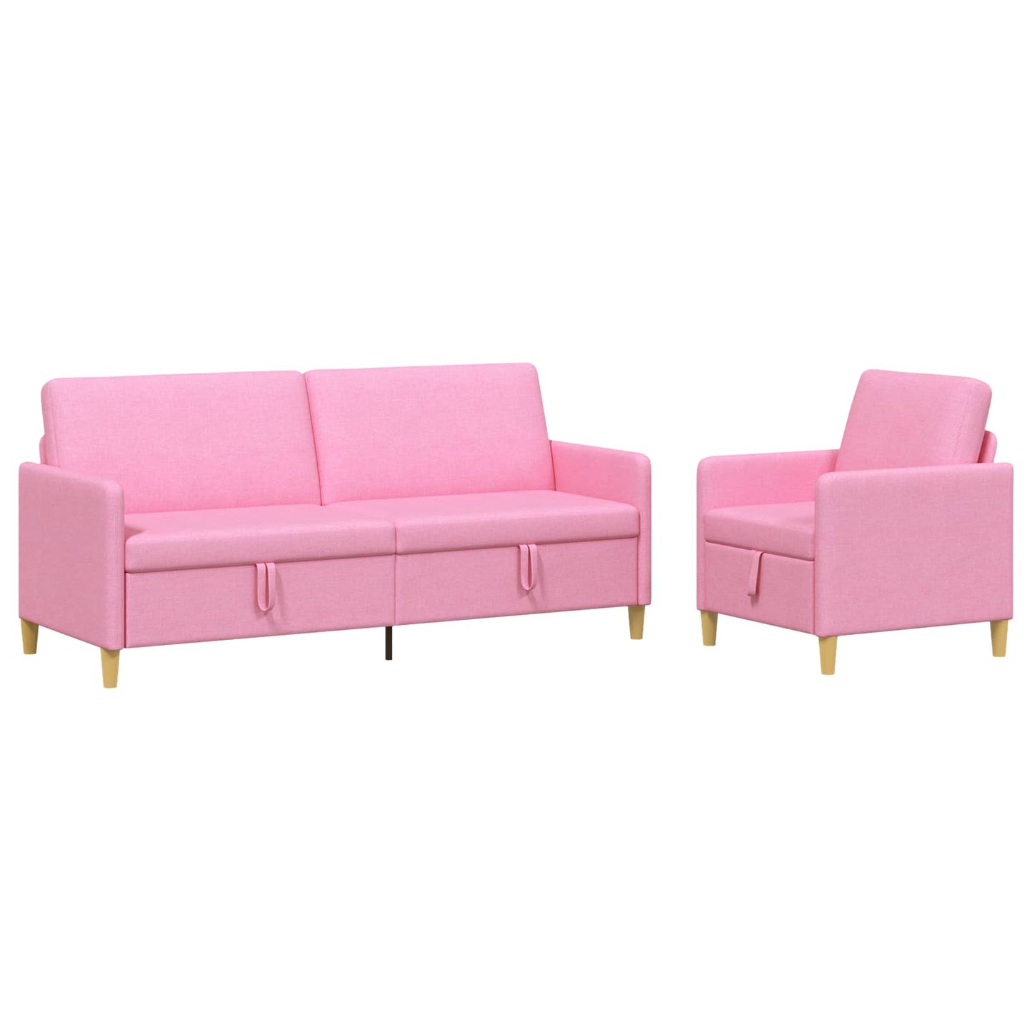 Set di Divani con Storage 2 pcs Rosa Poliestere | homemem39