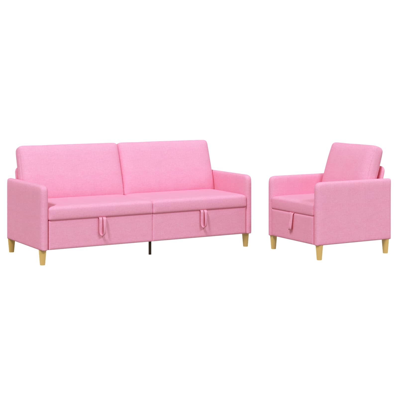 Set di Divani con Storage 2 pcs Rosa Poliestere | homemem39