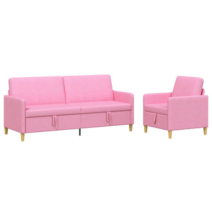 Set di Divani con Storage 2 pz Rosa Poliestere