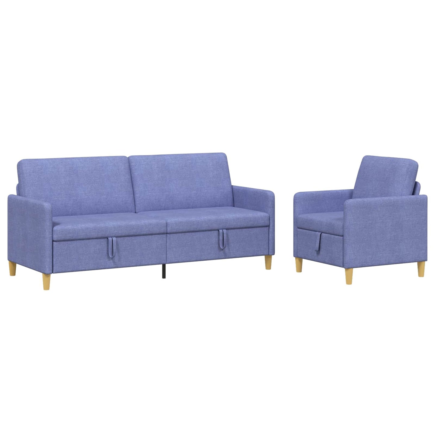 Set di Divani con Storage 2 pcs Blu jeans Poliestere | homemem39