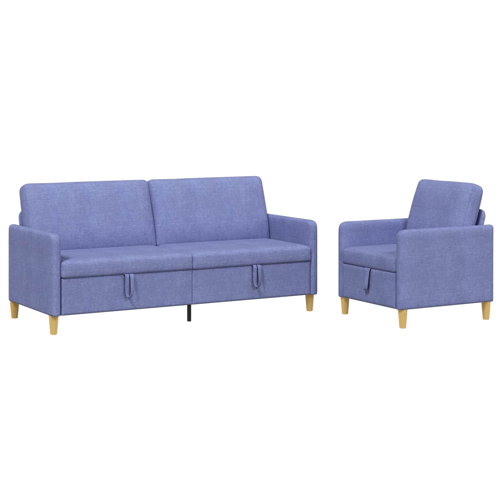 Set di Divani con Storage 2 pcs Blu jeans Poliestere | homemem39