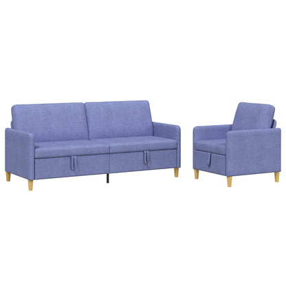 Set di Divani con Storage 2 pz Blu jeans Poliestere