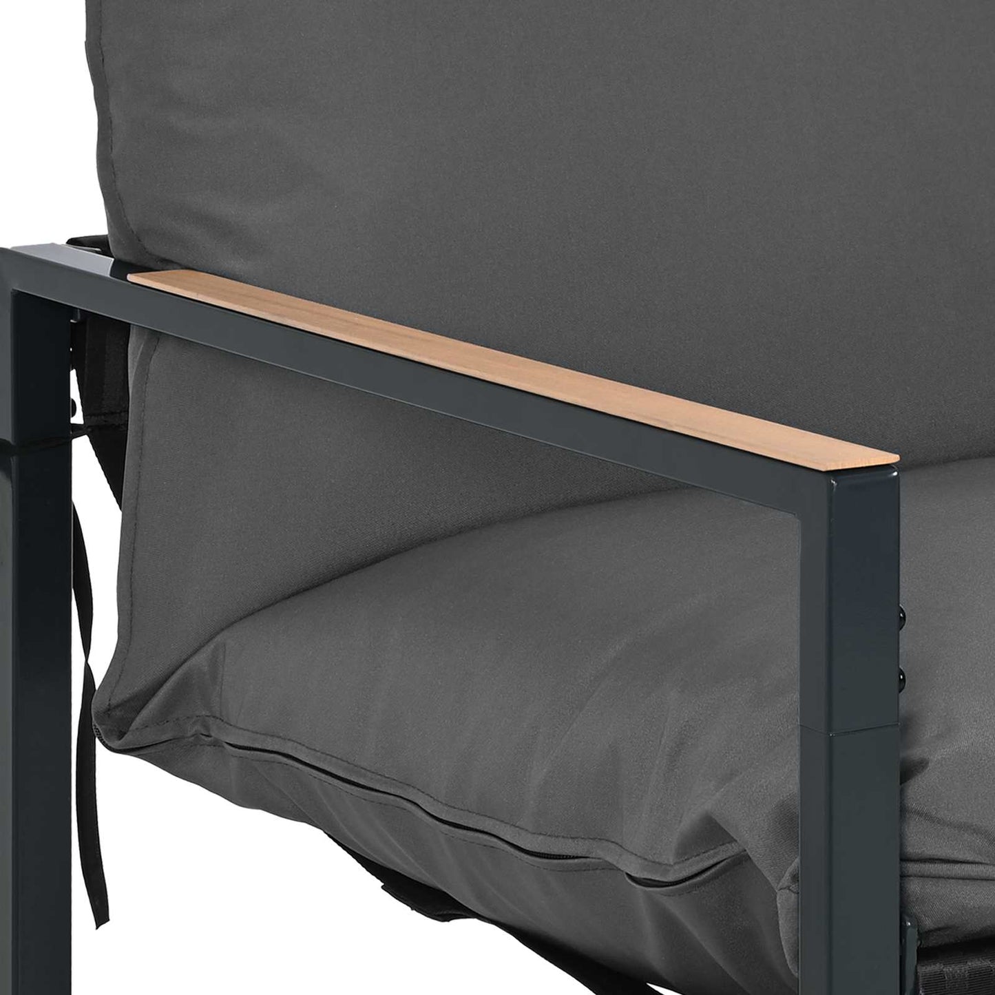 Set Divano da Giardino Nero e antracite Acciaio | homemem39