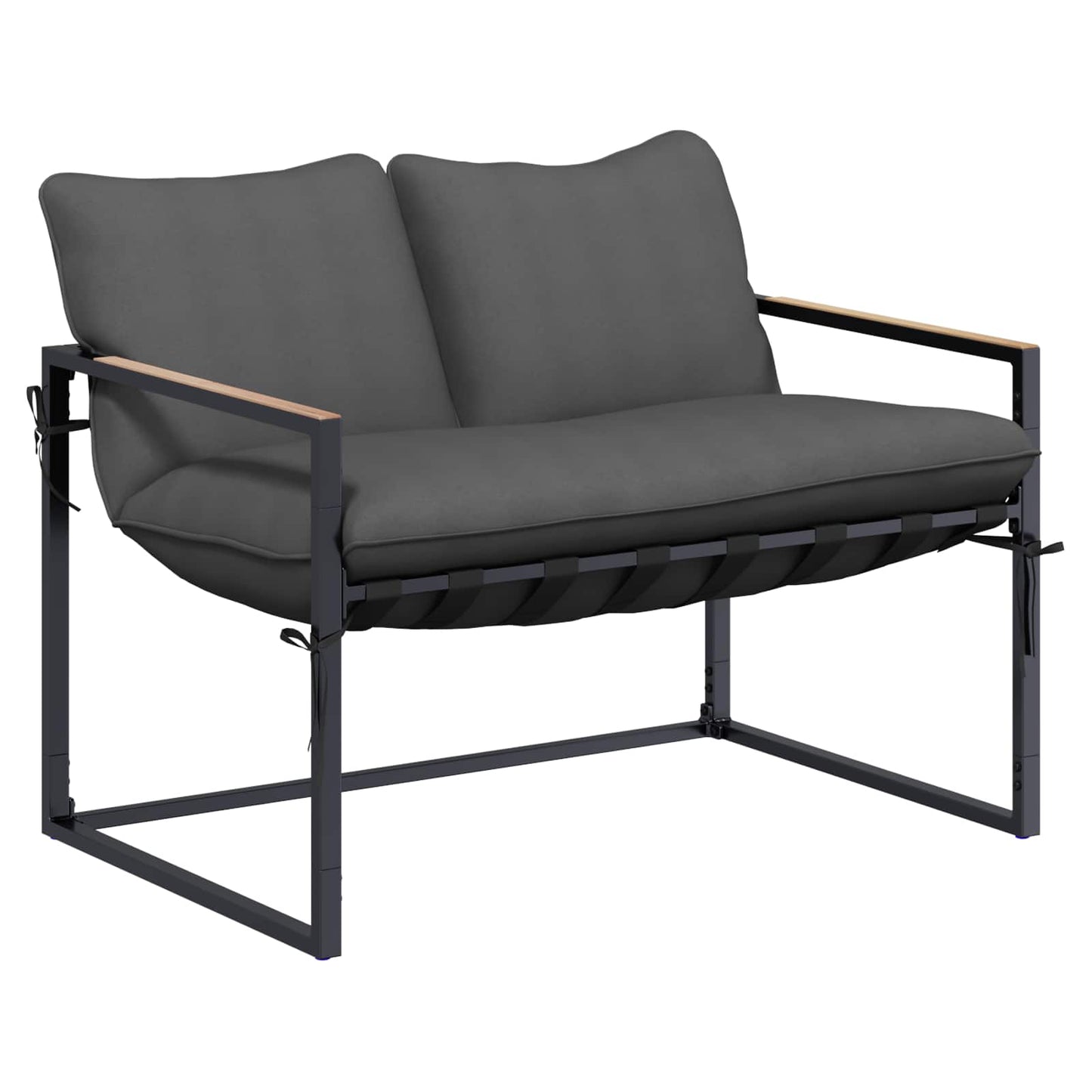 Set Divano da Giardino Nero e antracite Acciaio | homemem39