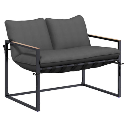 Set Divano da Giardino Nero e antracite Acciaio | homemem39
