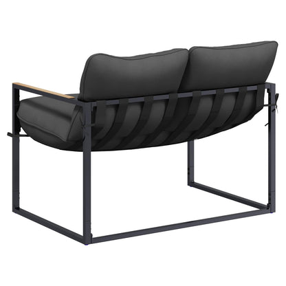 Set Divano da Giardino Nero e antracite Acciaio | homemem39