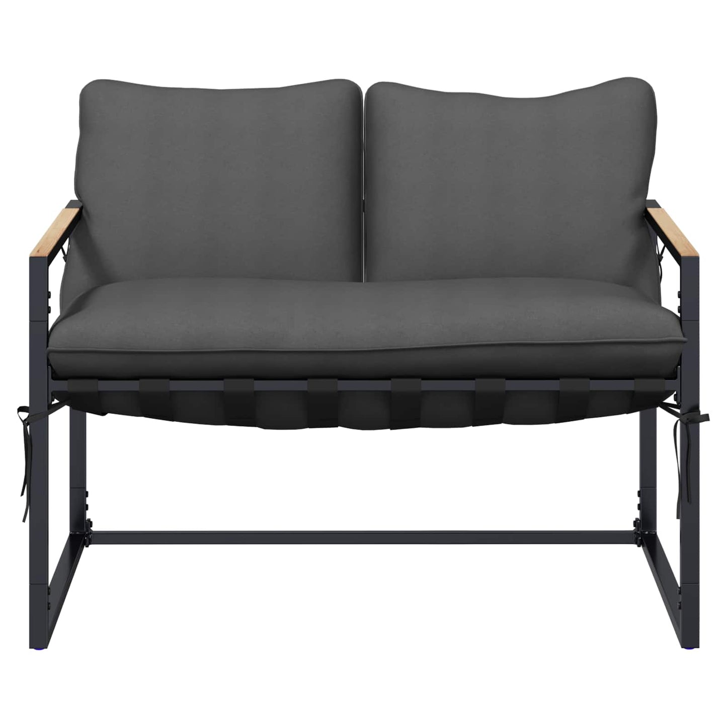 Set Divano da Giardino Nero e antracite Acciaio | homemem39