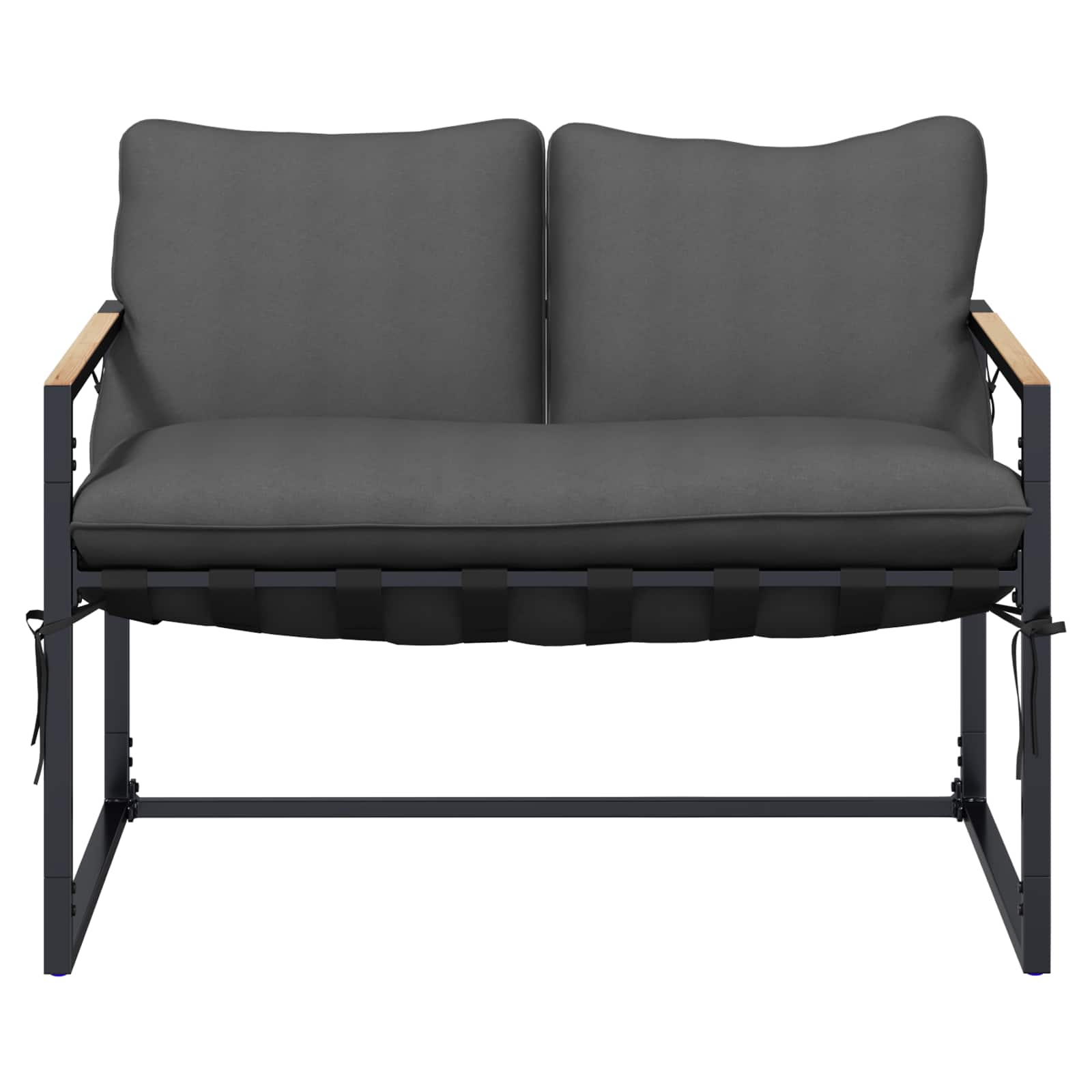 Set Divano da Giardino Nero e antracite Acciaio | homemem39