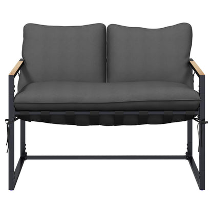 Set Divano da Giardino Nero e antracite Acciaio | homemem39