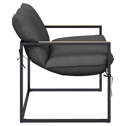 Set Divano da Giardino Nero e antracite Acciaio | homemem39