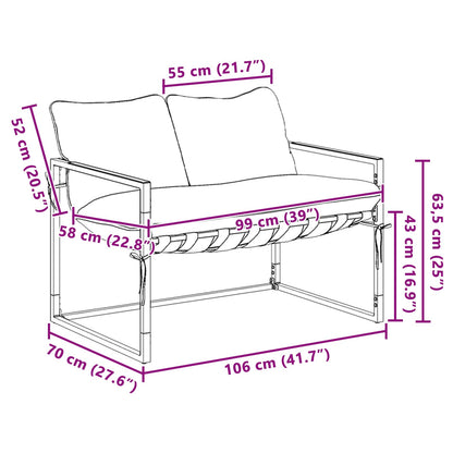 Set Divano da Giardino Nero e antracite Acciaio | homemem39