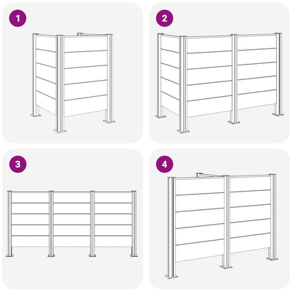 Recinzione Contenitore per Rifiuti Grigio 85 x 85 x 115 cm | homemem39