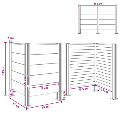 Recinzione Contenitore per Rifiuti Grigio 85 x 85 x 115 cm | homemem39