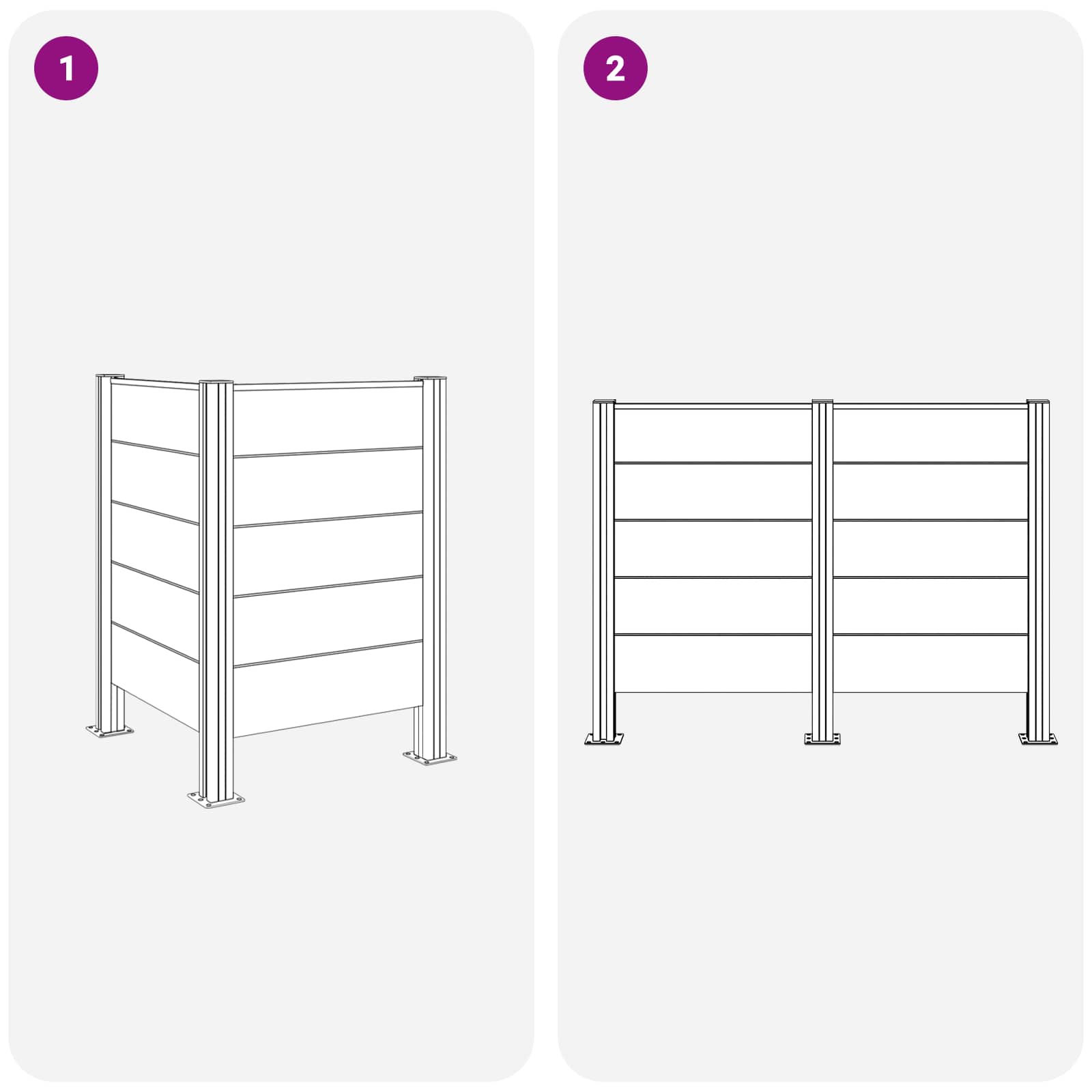 Recinzione Contenitore per Rifiuti Grigio 85 x 85 x 115 cm | homemem39