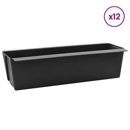 Fioriere per Euro pallet 12 pcs Nero 36 x 13,5 x 9,5 cm | homemem39