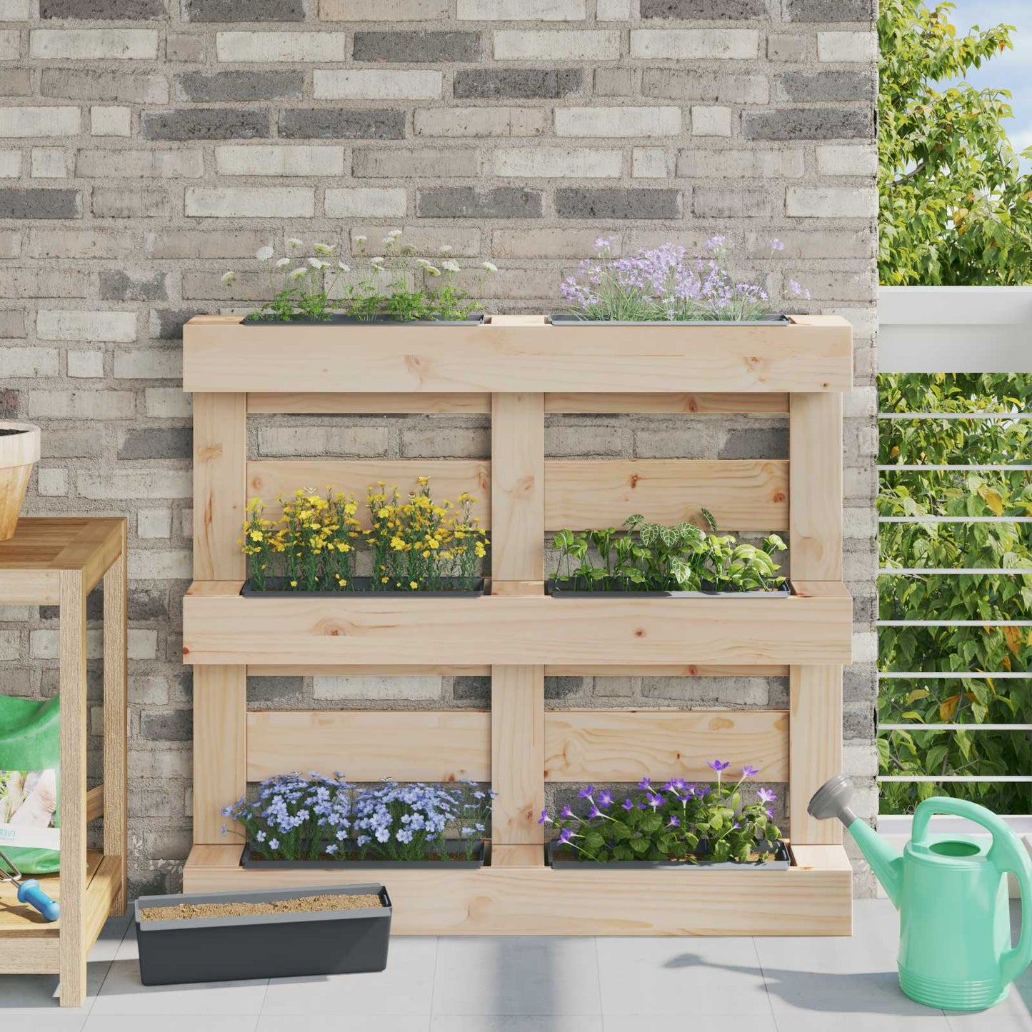 Fioriere per Euro pallet 24 pcs Grigio 36 x 13,5 x 9,5 cm | homemem39