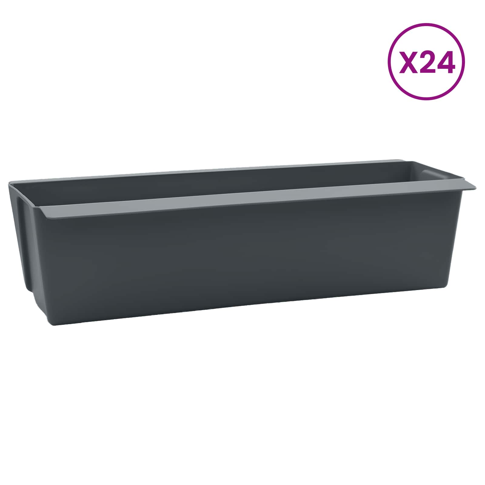 Fioriere per Euro pallet 24 pcs Grigio 36 x 13,5 x 9,5 cm | homemem39