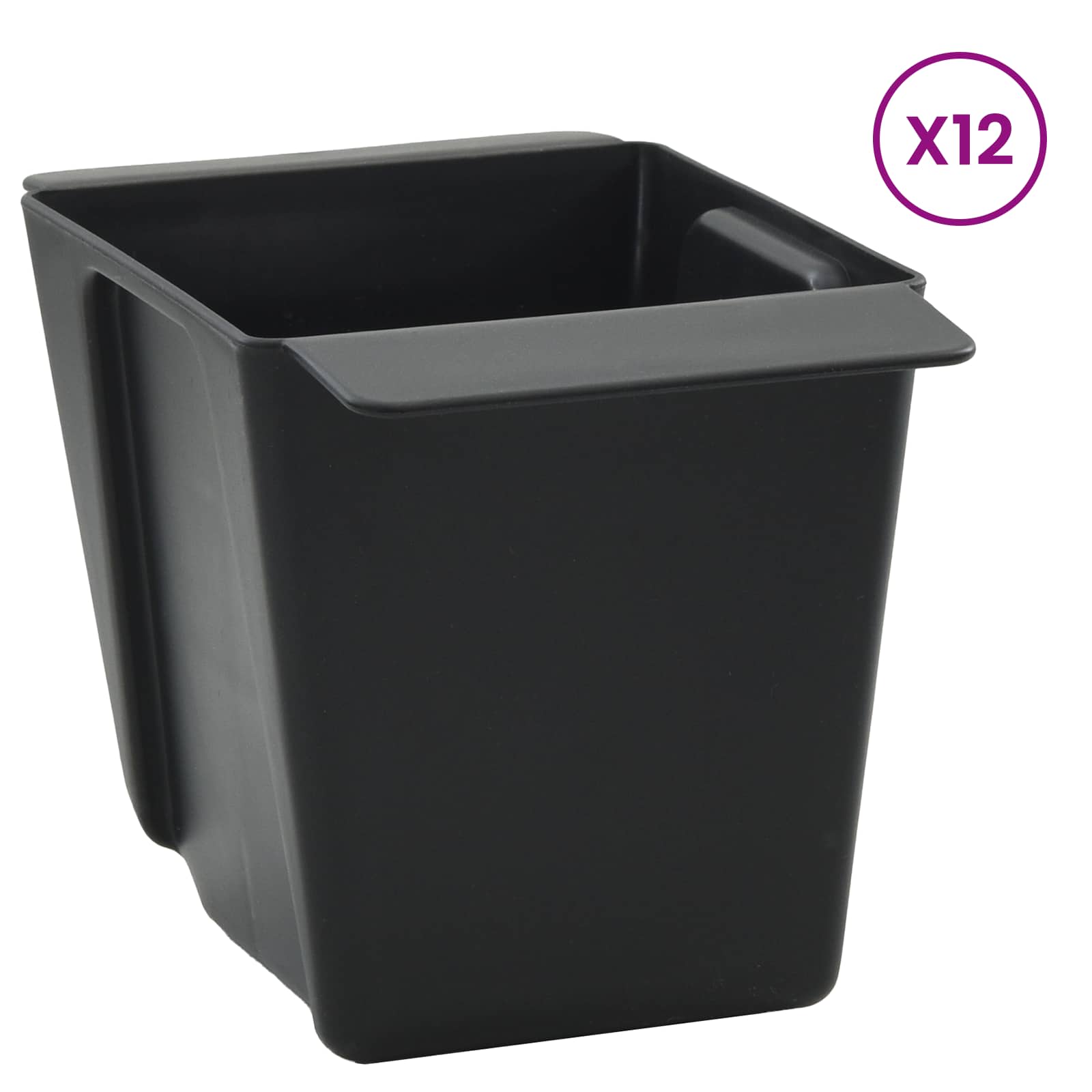 Fioriere per Euro pallet 12 pcs Nero 14 x 9 x 9,5 cm | homemem39