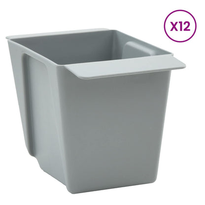 Fioriere per Euro pallet 12 pcs Grigio Chiaro 14 x 9 x 9,5 cm | homemem39