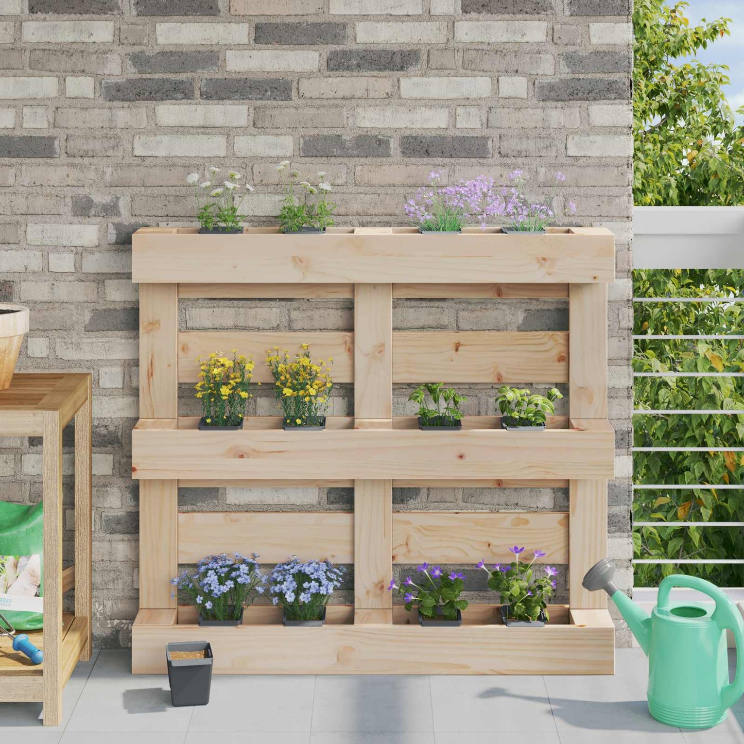 Fioriere per Euro pallet 24 pcs Grigio 13,5 x 9 x 9,5 cm | homemem39