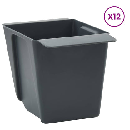 Fioriere per Euro pallet 24 pcs Grigio 13,5 x 9 x 9,5 cm | homemem39