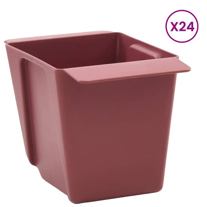 Fioriere per Euro pallet 24 pcs Marrone 13,5 x 9 x 9,5 cm | homemem39