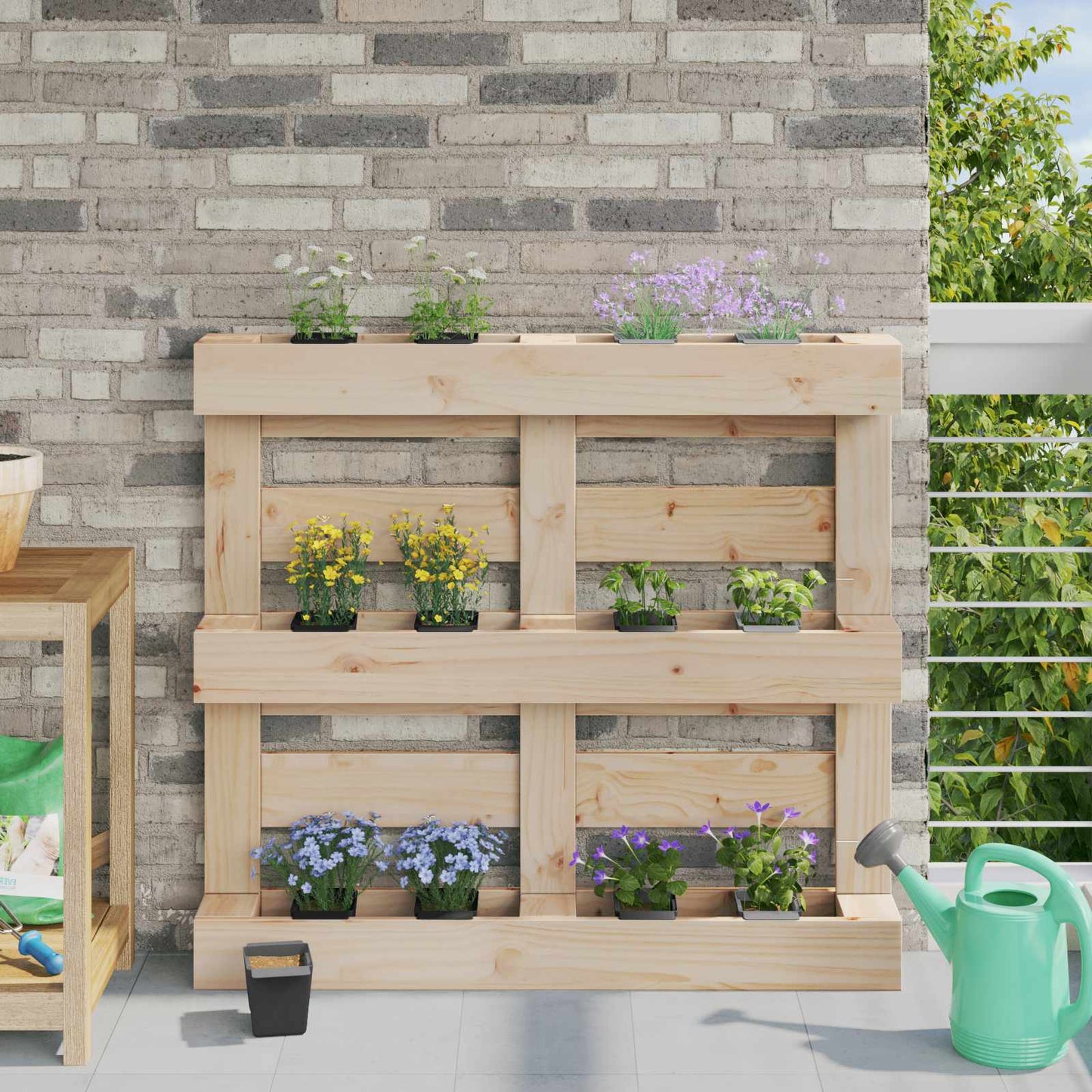 Fioriere per Euro pallet 24 pcs Nero 13,5 x 9 x 9,5 cm