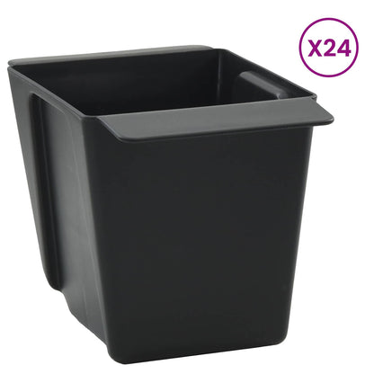 Fioriere per Euro pallet 24 pcs Nero 13,5 x 9 x 9,5 cm | homemem39