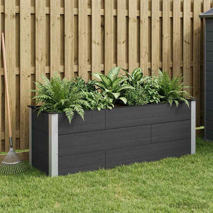 Letto rialzato da giardino Nero 150 x 50 x 54 cm