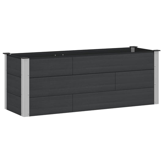 Letto rialzato da giardino Nero 150 x 50 x 54 cm | homemem39