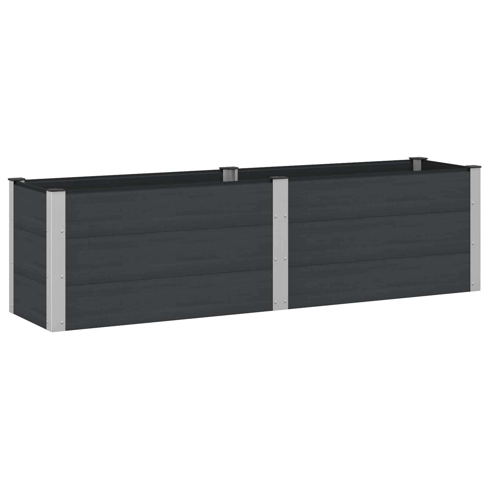 Letto rialzato da giardino Nero 200 x 50 x 54 cm | homemem39