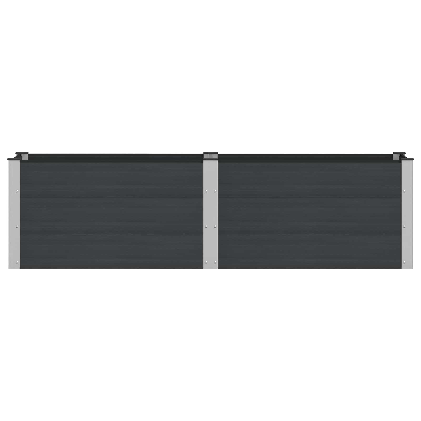 Letto rialzato da giardino Nero 200 x 50 x 54 cm | homemem39