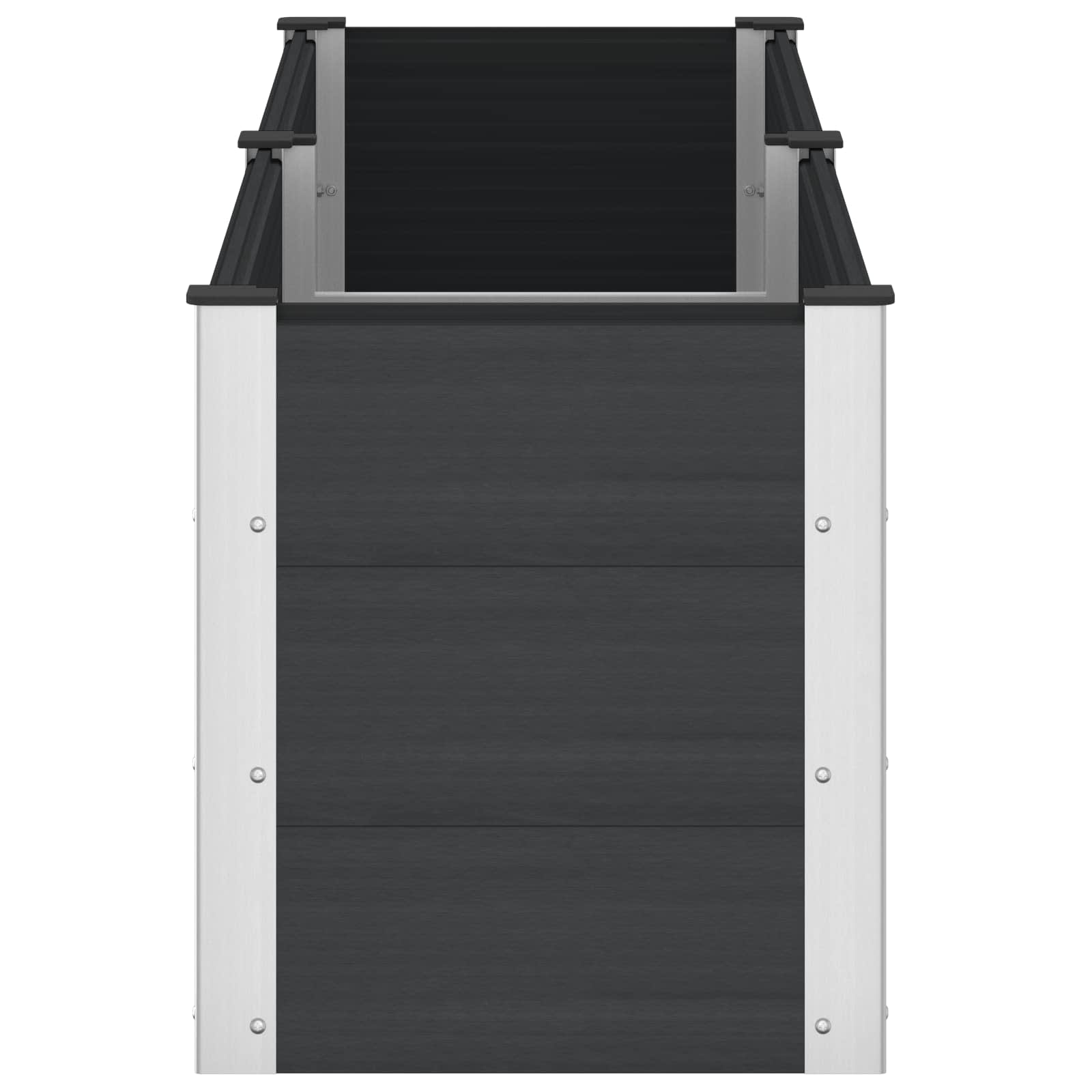 Letto rialzato da giardino Nero 200 x 50 x 54 cm | homemem39