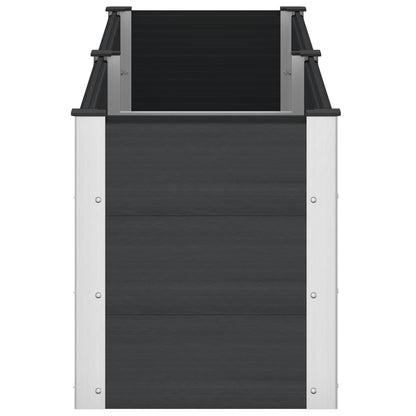 Letto rialzato da giardino Nero 200 x 50 x 54 cm | homemem39