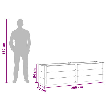 Letto rialzato da giardino Nero 200 x 50 x 54 cm | homemem39