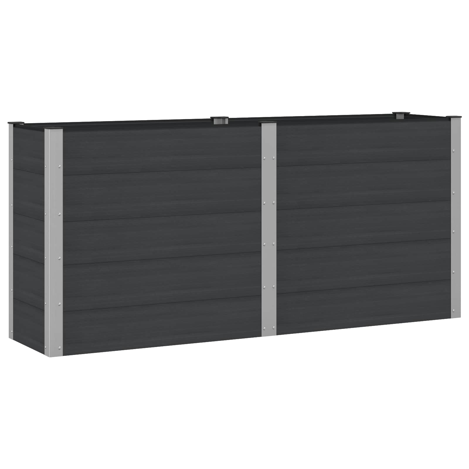Letto rialzato da giardino Nero 200 x 50 x 91 cm | homemem39