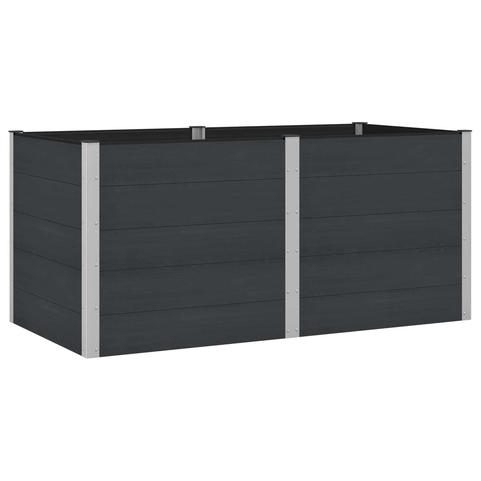 Letto rialzato da giardino Nero 200 x 100 x 91 cm | homemem39